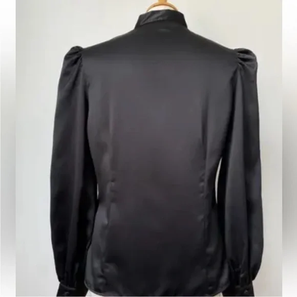 Tom Ford Black Satin Button-Down Blouse - Picture 4 of 11